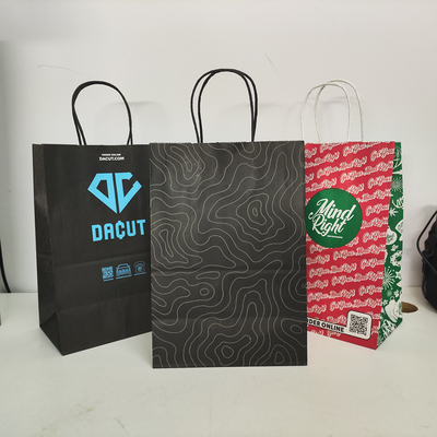 comprar Saco de compras de papel de flores de erva daninha Saco de embalagem de fundo plano com alça online manufacture