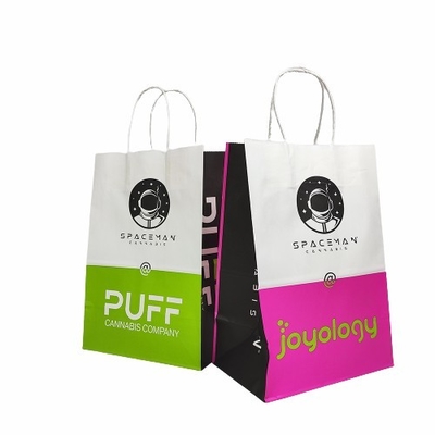 comprar Sacos de compras inferiores lisos de Kraft com os punhos para a erva daninha de empacotamento Gummies online manufacture