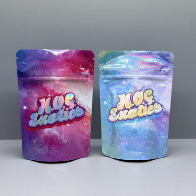 comprar De toque macio sacos de empacotamento levantar-se da erva daninha holográfica do malote 3.5g online manufacture