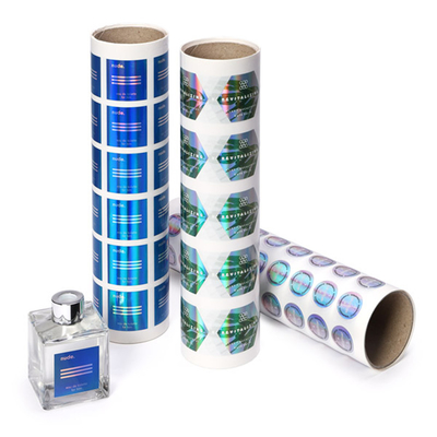 comprar Código de barras feito sob encomenda das etiquetas 1D 2D da etiqueta da segurança do holograma da espessura resistente ao calor online manufacture