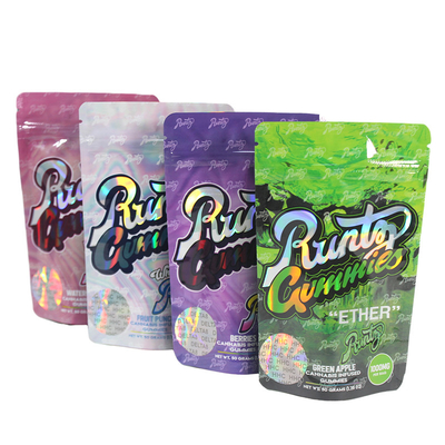 comprar PET Ziplock Stand Up Pouch Holográfico Embalagem de superfície brilhante online manufacture
