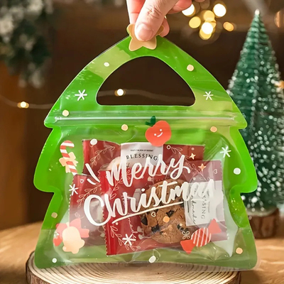 comprar Calça de Natal Saco de embalagem de doces em forma especial Saco plástico com fecho para gomas online manufacture