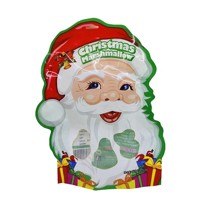 comprar Saco de plástico Mylar de forma especial com fecho, saco de embalagem personalizado de Natal online manufacture