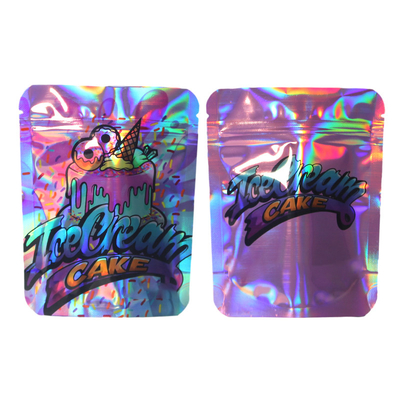 comprar Cor personalizada Holográfico Stand Up Pouch Matte Tear Notch com fecho online manufacture