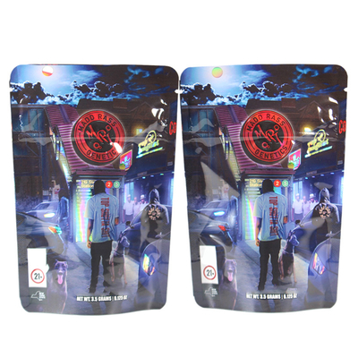 comprar Logotipo personalizado Folha de alumínio Stand Up Pouch Zip Lock Holográfico Pouch Re-sealable online manufacture