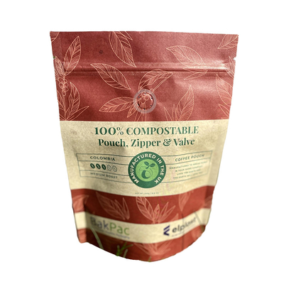comprar Saco de embalagem de alimentos biodegradável com fecho de fecho de papel de artesanato marrom laminado online manufacture
