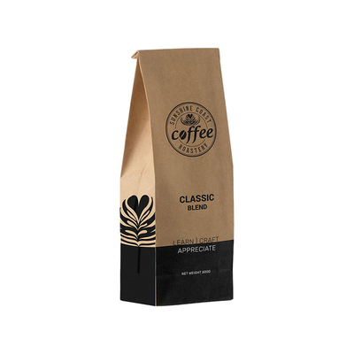 comprar Papel Kraft Impresso Biodegradável PLA Saco Flat Bottom Stand Up Pouch Com Valva Zip Lock online manufacture