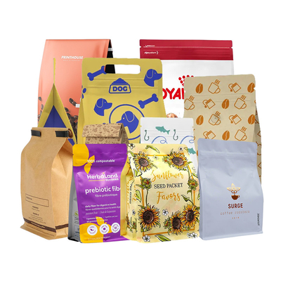 comprar Saco de papel Kraft biodegradável selado por calor Saco de embalagem de café online manufacture