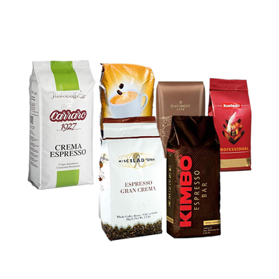 comprar Embalagem de feijão de fundo plano de lado biodegradável personalizado 100g 150g 250g 500g 1kg Saco de café com válvula e fecho online manufacture