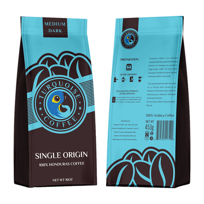 comprar Saco de café de fecho de plástico personalizado Embalagem Impressão brilhante Saco de embalagem de café de fundo plano online manufacture