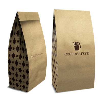 comprar Largura 7.5 polegadas Kraft Stand Up Pouches 500g Gravure Imprimir sacos de café refeitáveis online manufacture