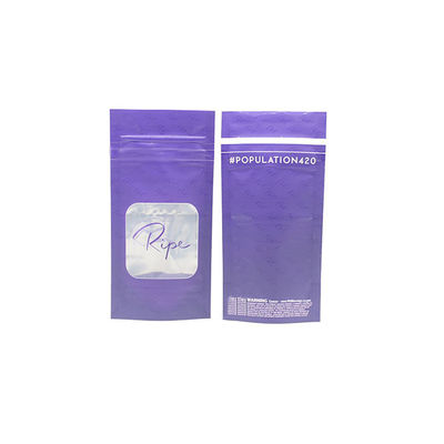 comprar Logotipo personalizado Púrpura Plástico Stand Up Zip Lock Bolsa Embalagem Bolsas Mylar com Janela online manufacture
