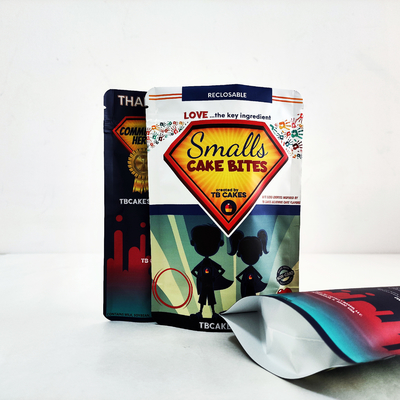Folha de alumínio à prova de crianças fechadura com fecho de fecho de fechadura Bolsas de ervas daninhas Mylar personalizadas