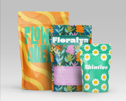 Padrão colorido para cima ziplockk Bolsa espessura 120mircon sacos de erva Mylar