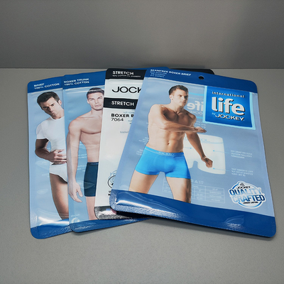 Saco feito sob encomenda transparente de Mylar do malote lateral plástico do selo três para o roupa interior dos homens