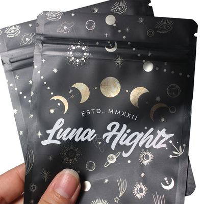 Estampagem a quente Embalagem de ervas daninhas Mylar resistente à humidade Forma personalizada Fda
