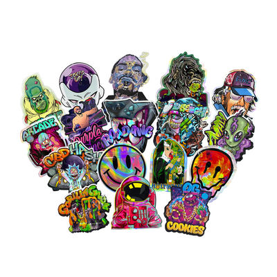 Holográfico FDA Custom Die Cut Mylar Sacks 120 Mico