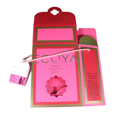 Display Hot Stamping Caixa de embalagem de papel dobrável com janela para cosméticos
