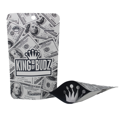3.5g 7g Zipper Mylar Sacks Soft Touch Smell Proof Child Resistant Para embalagem de biscoitos