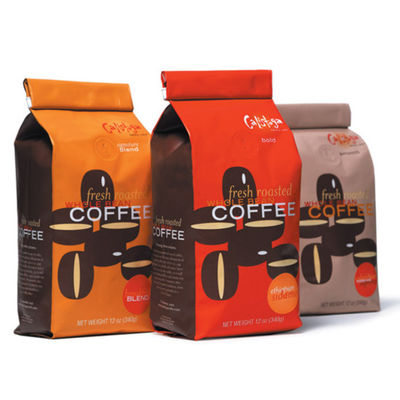 Saco de café de fundo plano Saco de embalagem de café com válvula