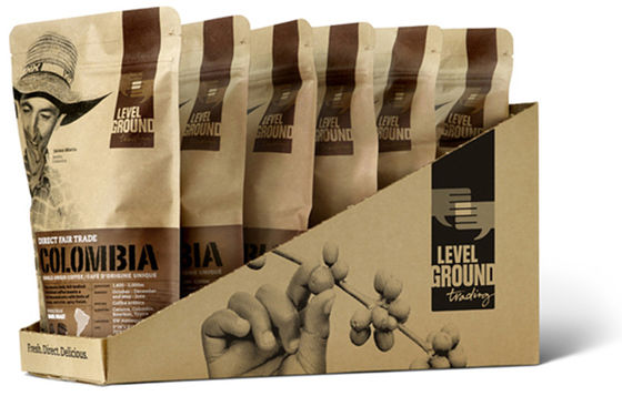 Sacos de papel laminado Kraft SGS 3 oz 100g Sacos de café impressos sob medida