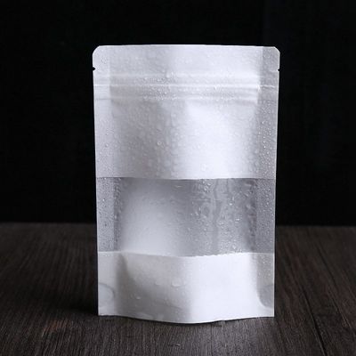 Mega See Through Pouches Zipper Bolsas de papel brancas refeitáveis