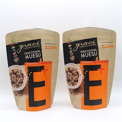 Bolsas de stand-up gravura impressa 4 oz bolsas de café de papel marrom