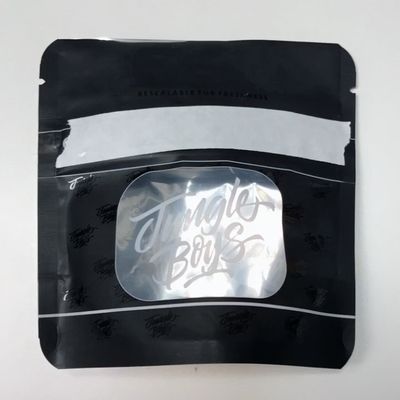 VMPET preto fosco bolso para cima 3.5g Mylar Ver através de sacos Zip